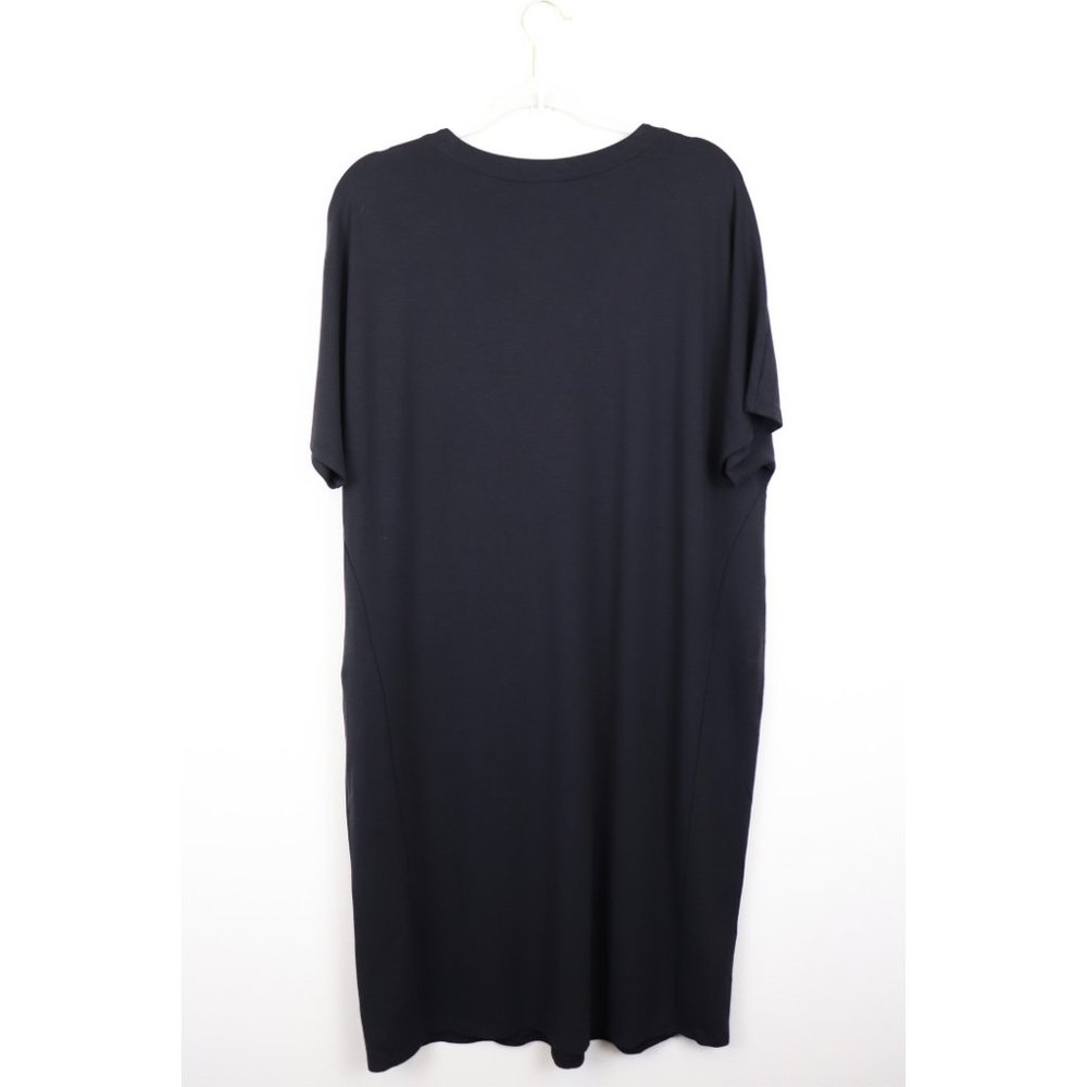 J. Jill Wearever Double-Face Jersey Dolman-Sleeve Dress Licorice Dark Grey XL - Picture 3 of 9